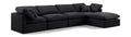 Hesperia 140" Black Velvet Upholstered 5pc. Modular Sectional - Sec5A