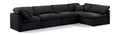 Hesperia 140" Black Velvet Upholstered 5pc. Modular Sectional - Sec5D