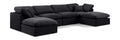 Hesperia 140" Black Velvet Upholstered 6pc. Modular Sectional - Sec6B