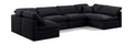 Hesperia 140" Black Velvet Upholstered 6pc. Modular Sectional - Sec6D