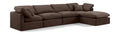 Hesperia 140" Brown Velvet Upholstered 5pc. Modular Sectional - Sec5A