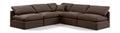 Hesperia 105" Brown Velvet Upholstered 5pc. Modular Sectional - Sec5B
