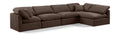 Hesperia 140" Brown Velvet Upholstered 5pc. Modular Sectional - Sec5D