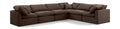 Hesperia 140" Brown Velvet Upholstered 6pc. Modular Sectional - Sec6A