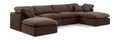Hesperia 140" Brown Velvet Upholstered 6pc. Modular Sectional - Sec6B