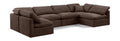 Hesperia 140" Brown Velvet Upholstered 6pc. Modular Sectional - Sec6D