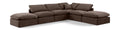 Hesperia 140" Brown Velvet Upholstered 6pc. Modular Sectional - Sec6E