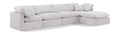 Hesperia 140" Cream Velvet Upholstered 5pc. Modular Sectional - Sec5A