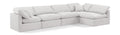 Hesperia 140" Cream Velvet Upholstered 5pc. Modular Sectional - Sec5D