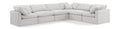 Hesperia 140" Cream Velvet Upholstered 6pc. Modular Sectional - Sec6A