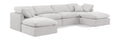 Hesperia 140" Cream Velvet Upholstered 6pc. Modular Sectional - Sec6B