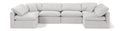 Hesperia 140" Cream Velvet Upholstered 6pc. Modular Sectional - Sec6D