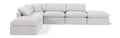 Hesperia 140" Cream Velvet Upholstered 6pc. Modular Sectional - Sec6E