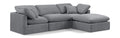Hesperia 105" Grey Velvet Upholstered 4pc. Modular Sectional - Sec4A