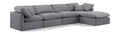 Hesperia 140" Grey Velvet Upholstered 5pc. Modular Sectional - Sec5A