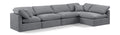 Hesperia 140" Grey Velvet Upholstered 5pc. Modular Sectional - Sec5D