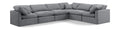 Hesperia 140" Grey Velvet Upholstered 6pc. Modular Sectional - Sec6A