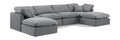 Hesperia 140" Grey Velvet Upholstered 6pc. Modular Sectional - Sec6B