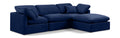 Hesperia 105" Navy Velvet Upholstered 4pc. Modular Sectional - Sec4A
