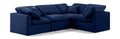 Hesperia 105" Navy Velvet Upholstered 4pc. Modular Sectional - Sec4C