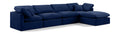 Hesperia 140" Navy Velvet Upholstered 5pc. Modular Sectional - Sec5A