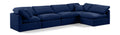 Hesperia 140" Navy Velvet Upholstered 5pc. Modular Sectional - Sec5D
