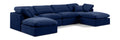 Hesperia 140" Navy Velvet Upholstered 6pc. Modular Sectional - Sec6B