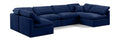 Hesperia 140" Navy Velvet Upholstered 6pc. Modular Sectional - Sec6D