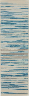 Jubilant Blue Modern Polypropylene Area Rug