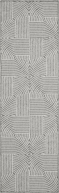 Natural Texture Charcoal Ivory Modern Polyester Area Rug