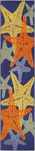 Aloha Blue Multicolor Outdoor Polypropylene Area Rug