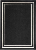 Nourison Essentials Black Ivory Contemporary Polypropylene Area Rug