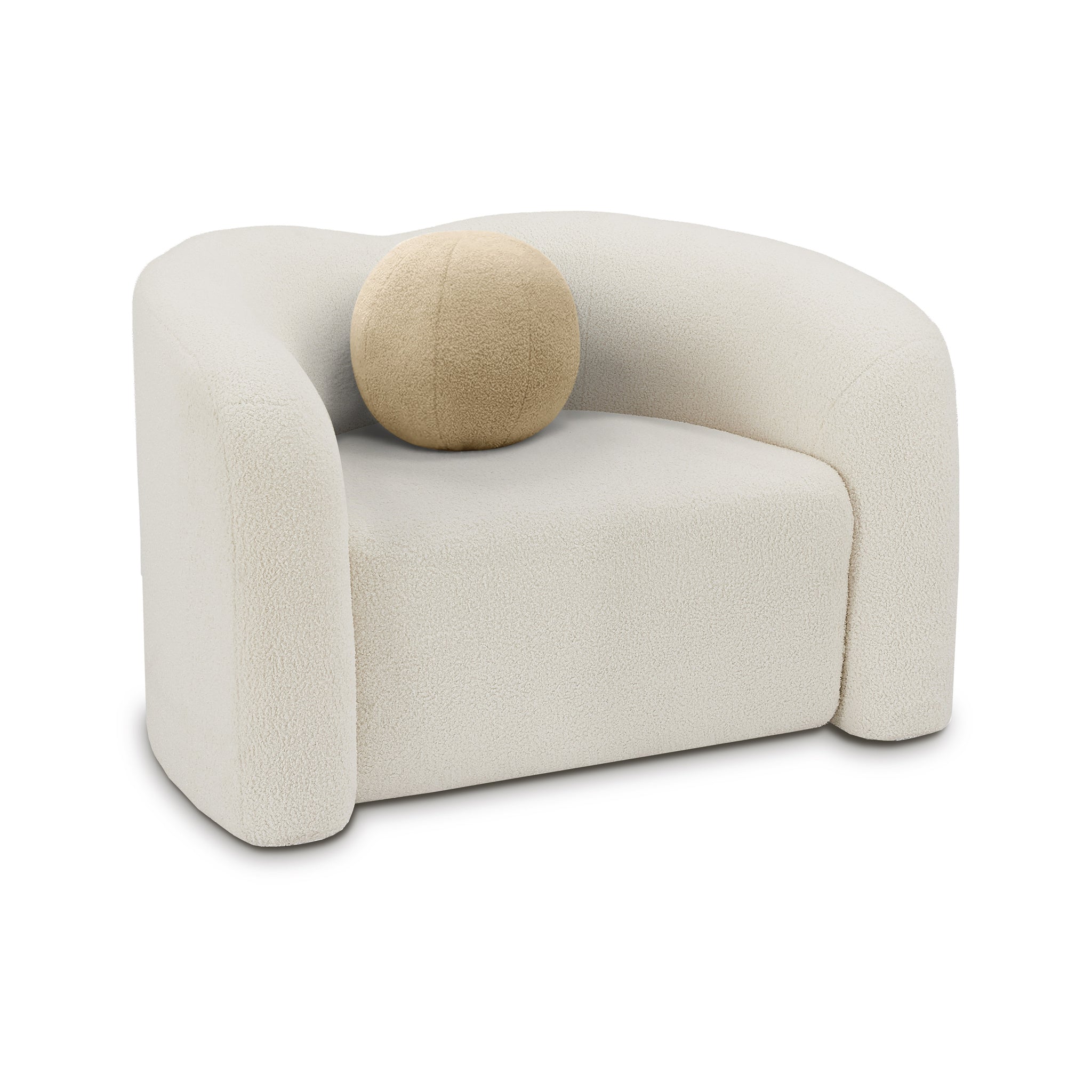 Ischia Faux Shearling Teddy Fabric Upholstered Chair
