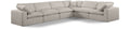Crispin 158" Beige Linen Textured Fabric Upholstered 6pc. Modular Sectional - Sec6A