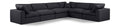 Crispin 158" Black Linen Textured Fabric Upholstered 6pc. Modular Sectional - Sec6A