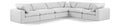 Crispin 158" White Linen Textured Fabric Upholstered 6pc. Modular Sectional - Sec6A