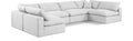 Crispin 158" White Linen Textured Fabric Upholstered 6pc. Modular Sectional - Sec6D