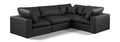 Crispin 119" Black Vegan Leather Upholstered 4pc. Modular Sectional - Sec4C