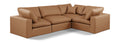 Crispin 119" Cognac Vegan Leather Upholstered 4pc. Modular Sectional - Sec4C