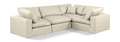 Crispin 119" Cream Vegan Leather Upholstered 4pc. Modular Sectional - Sec4C
