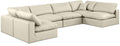 Crispin 158" Cream Vegan Leather Upholstered 6pc. Modular Sectional - Sec6D