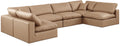 Crispin 158" Tan Vegan Leather Upholstered 6pc. Modular Sectional - Sec6D