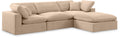 Crispin 119" Beige Velvet Upholstered 4pc. Modular Sectional - Sec4A