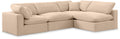 Crispin 119" Beige Velvet Upholstered 4pc. Modular Sectional - Sec4B