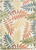 Aloha Ivory Rose Modern Polypropylene Area Rug