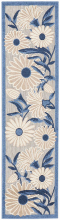 Aloha Blue Grey Outdoor Polypropylene Area Rug