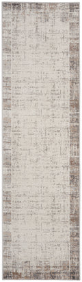 Elation Ivory Grey Modern Polypropylene Area Rug