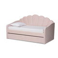 Timila Daybed with Trundle – Velvet Upholstered, Full Size