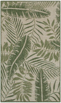 Garden Oasis Ivory Green Outdoor Polypropylene Area Rug