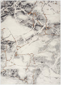 Elation Ivory Grey Modern Polypropylene Area Rug